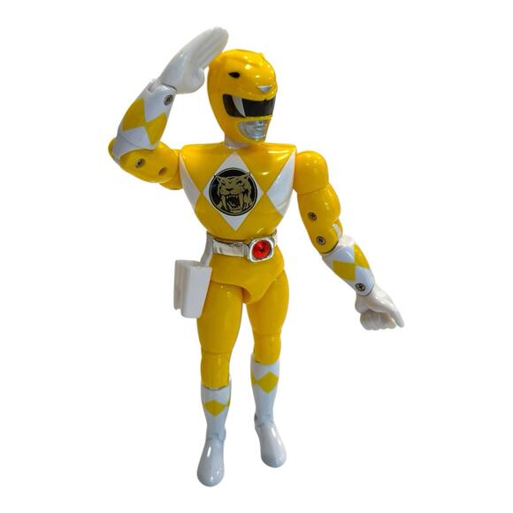 1994 Mighty Morphin Power Rangers Karate Choppin' Yellow Ranger Action Figure 8” - Picture 2 of 9